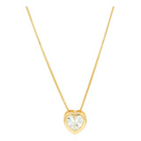 Colar Ponto De Luz Coração Amor Semi Joias Banhado Ouro 18k