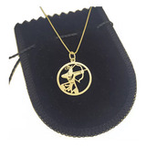 Colar Prata Com Banho De Ouro Pingente Mandala Oxossi Co60