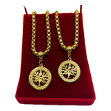 Colar Pulseira Elo Veneziana Árvore Da Vida Banhado Ouro