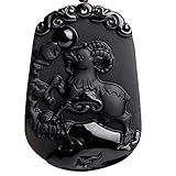Colar Pure Natural Zodiac Pingente Feito De Pedra Preciosa Obsidiana Horóscopo Animal Signo Amuleto