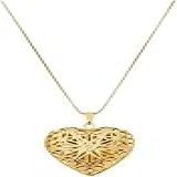 Colar Relicário Banhado Ouro 18k Corrente Cordão Veneziana Com Pingente Coração Para Fotos Feminino Semijoia