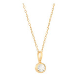 Colar Rommanel Folheado Ouro 18k Cristal Ponto De Luz 5 Mm 531642 540102