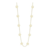 Colar Rommanel Folheado Ouro 18k Fio Rosas Vazadas 531247 Co