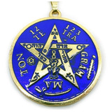 Colar Tetragramaton Pentagrama Esotérico Dourado 4cm