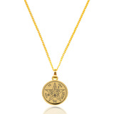 Colar Tetragramatton Pentagrama Exotérico Placa Radionica