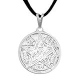 Colar Tetragrammaton 27mm Cordão Sunshine Cristais Cor Prata