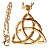 Colar Triqueta Celta Wicca Dourado