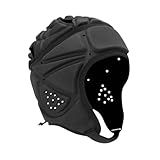 Colaxi Capacete De Rugby Capacete De Proteção Ultraleve Macio Chapéu De Goleiro Rugby Headwear Capacete De Futebol Para Esportes Futebol De Bandeira Adultos Preto