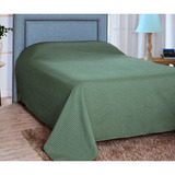 Colcha Cama De Casal Padrão Piquet Cobre Leito 2 M X 2 20 M Cor Verde