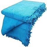 Colcha Chenille Queen Casal Estilo Antiga Tradicional Madrid -Azul Royal-