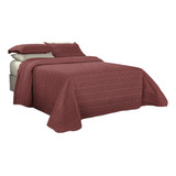 Colcha Cobre Leito Kit 03 Pçs Manta Bouti Casal Queen Piquet Cor Vermelho
