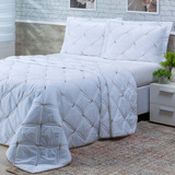 Colcha Cobre Leito Percal 200 Fios King Unique Bordado Cor Branco