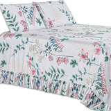 Colcha Premium King 3 Peças Percal 400 Fios Toque Macio Cor Nina Floral