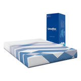 Colchão A Vácuo Casal Espuma D33 Firme 138x188x18 Azul E Branco Bruna Umaflex