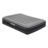 Colchão Inflável Casal Queen Premium Bomba Embutida 110v Bestway Cor Cinza