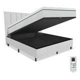 Colchão Magnético Casal Massageador Box Bau Cabeceira Cor Branco