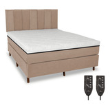 Colchão Magnético Queen 1 58x1 98 Hr Premium Massageador 2 Controles Energia Bio Quântica Cama Box Cabeceira