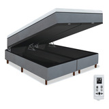 Colchão Magnético Queen Bio Massageador Cromo Cama Box Bau Cor Cinza