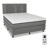 Colchão Magnético Queen Bio Massageador Cromo Cama Box Cab Cor Cinza