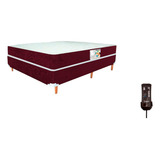Colchão Queen Massageador Semi Ortopédico D33 Cama Box Cor Bordô