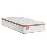 Colchão Solteiro Molas Ensacadas Real 88x188x27cm Branco Bege Suporta Até 130kg