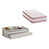 Colchão Solteiro Ortobom 2un sofá Cama Funny aux Branco
