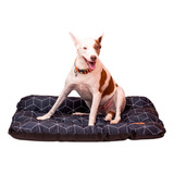 Colchonete Cama Caminha Almofada Pet G 80x50 Pra Cães Cor Geo Preta