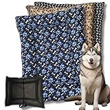 Colchonete Colchão Grande Pet Cama Para Cachorro E Gato Com Zíper 80x60cm Impermeável Azul 