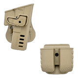 Coldre Glock G17 G19 G21 G22 Tan Prf Gen5 Porta Carr Duplo