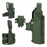 Coldre Para Arma Bélica Kit Hammer Pro Speed Mid ride Para Canhoto Verde