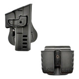 Coldre Tático Glock G17 G19 G21 G22 Gen5 Porta Carreg Duplo