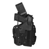 Coldre Universal Pistola Tático Perna Polímero Preto Elite