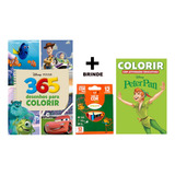 Coleção 365 Desenhos Disney Pixar Com Lápis De Cor Com Um Livro De Brinde Colorir Atividades Educativas Peter Pan
