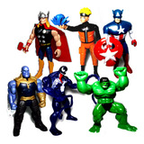 Coleção 6 Bonecos Hulk Thanos Thor