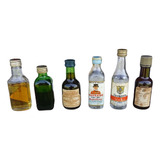 Coleção 6 Miniaturas Bebidas Vidro Importadas E Nacionais 