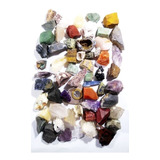 Coleção 60 Pedras Grandes E Brutas Naturais   Caixa C tampa