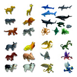 Coleção Animais Fundo Mar Selva Fazenda Dragões De Borracha