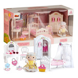 Coleção Conjunto Casa Casinha Feliz Quarto Ovelha Brinquedo