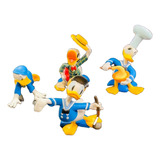 Coleção Pato Donald 90 Anos 4 Bonecos Altura 3 Cm A 5 Cm