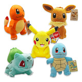 Coleção Urso De Pelúcia 5x Pokémon Original Turma Do Pikachu