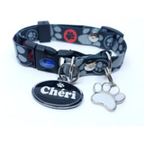 Coleira Com Placa De Identificação Para Cachorro E Gato