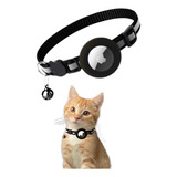 Coleira Gato Cachorro Com Guizo Case Capa Para Airtag Cor Preto
