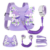 Coleira Infantil Mochila Guia De Segurança Anti Perda Cinta Cor Roxo
