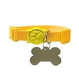 Coleira Para Cachorro Com Placa De Identificação M AMARELO 