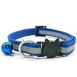 Coleira Para Gato Refletiva Com Fecho De Segurança Regulável AZUL