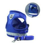Coleira Peitoral Para Cachorro Pet Colete Refletivo Guia Cor Azul Tamanho Da Coleira M