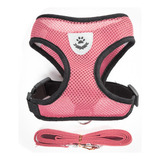 Coleira Peitoral Para Cachorro Pet Colete Refletivo Guia Cor Rosa Top Reflexível Tamanho Da Coleira P