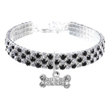 Coleira Pet C Strass Brilhante 