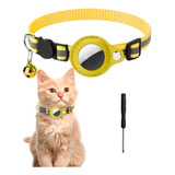 Coleira Pet Gato Nylon Refletiva P Rastreador Airtag Guizo