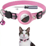 Coleira Pet Gato Nylon Refletiva P Rastreador Airtag Guizo